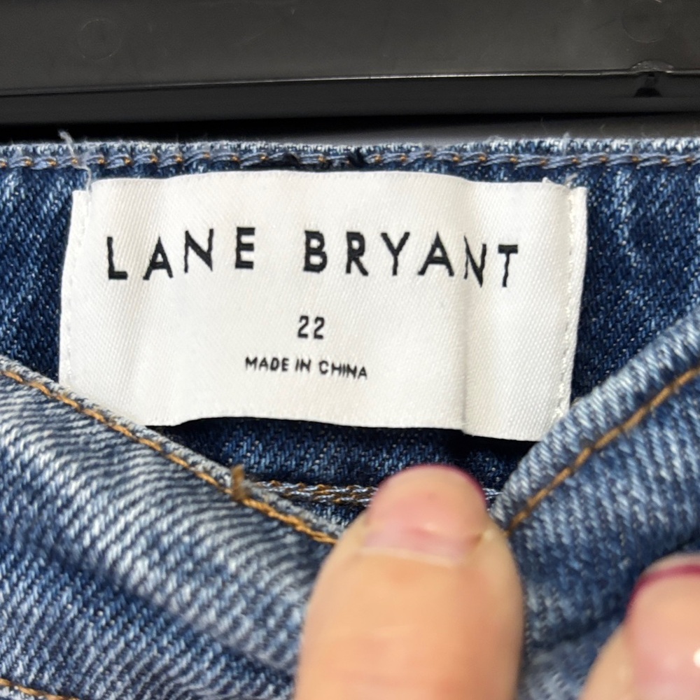 Lane Bryant High-Rise Girlfriend Straight Distressed Jeans Light Wash